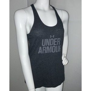 Under Armour Heat Gear Womens Undeniable Wordmark Tank Top Spell out logo Size M